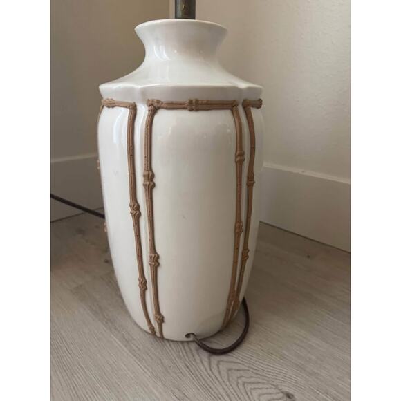 Vintage Hollywood Regency Mid Century Palm Beach Faux Bamboo Icing Lamp - Picture 4 of 5